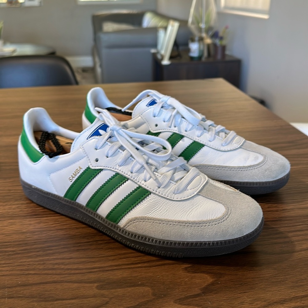 Adidas Samba OG Shoes / Size M 9 - W 10 / Cloud White Green